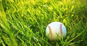 baseball ball on green grass