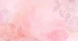 Pink Watercolor background with hand drawn flowers