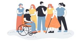 vector of disabled people together